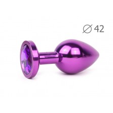 Втулка анальная, L 93 мм D 42 мм, вес 170г, цвет кристалла фиолетовый